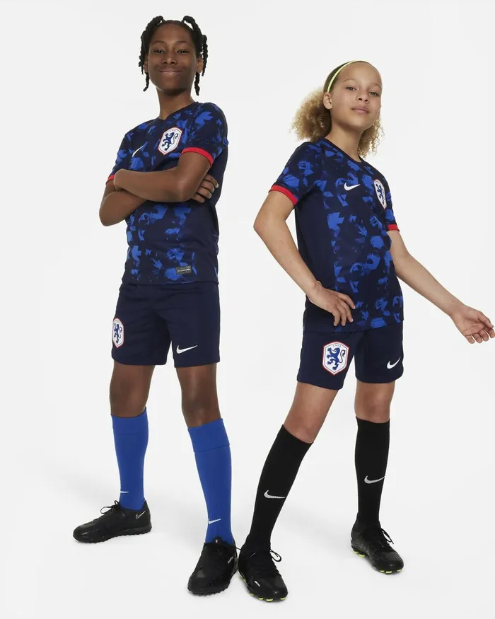Kids Nike All Clothing Netherlands 2023 Stadium Away Blackened Bluewhite