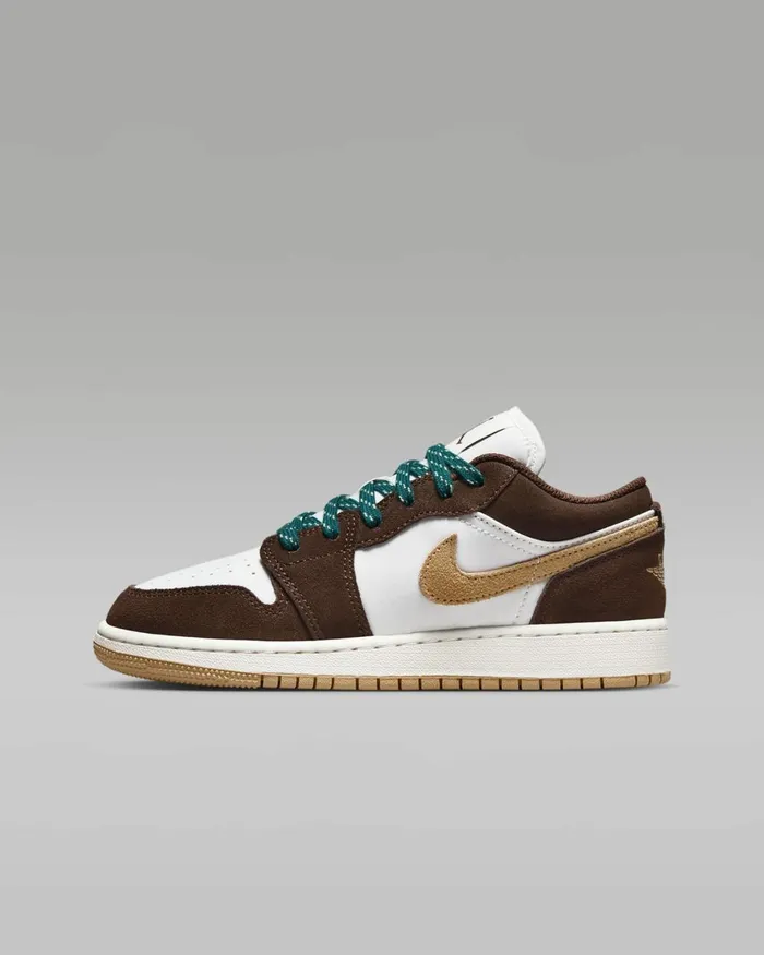 Kids Nike Jordan Air Jordan 1 Low SE Browntwinesailbrown
