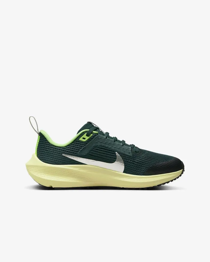 Kids Nike Running Air Zoom Pegasus 40 Deep Jungleluminous Greenlime Blastmetallic Platinum