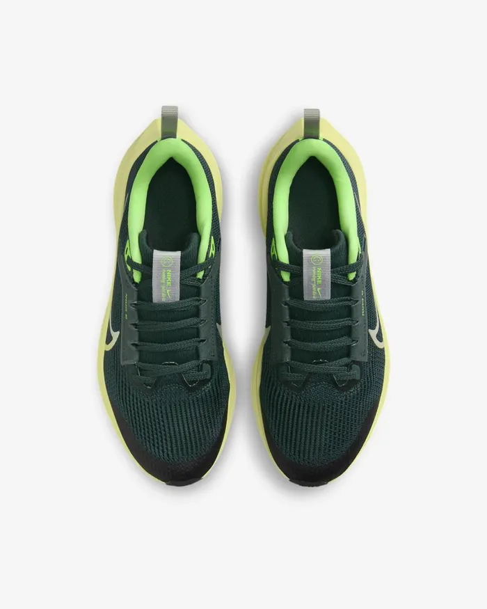 Kids Nike Running Air Zoom Pegasus 40 Deep Jungleluminous Greenlime Blastmetallic Platinum