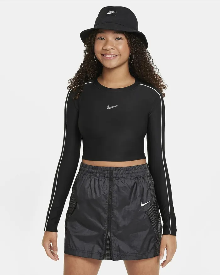 Kids Nike Tops And TShirts Sportswear Blackwhite