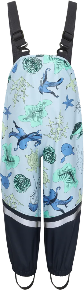 Kids Waterman Printed Set Ocean Multi Blue Didriksons Unlined Rain Set