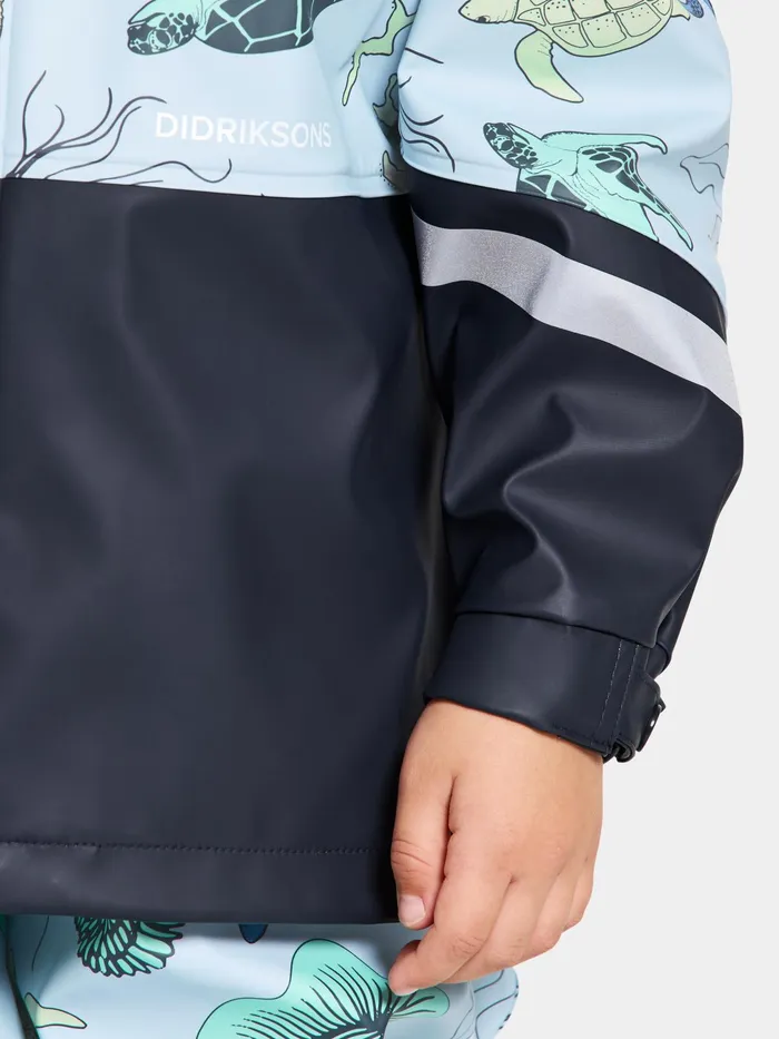 Kids Waterman Printed Set Ocean Multi Blue Didriksons Unlined Rain Set
