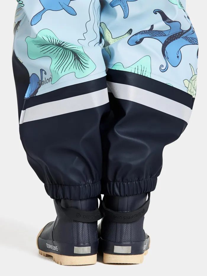 Kids Waterman Printed Set Ocean Multi Blue Didriksons Unlined Rain Set