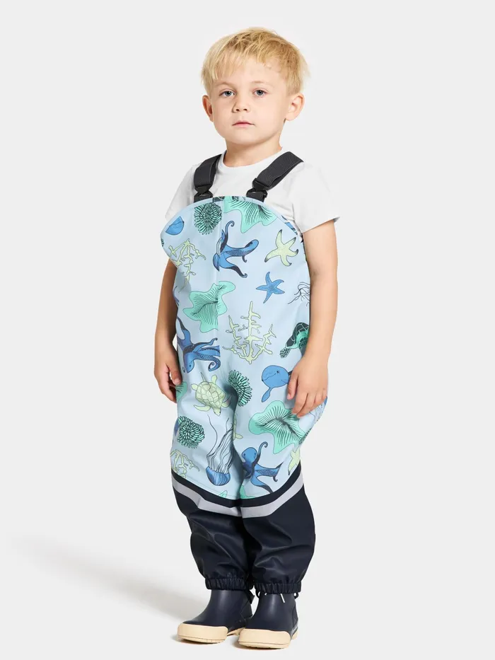 Kids Waterman Printed Set Ocean Multi Blue Didriksons Unlined Rain Set