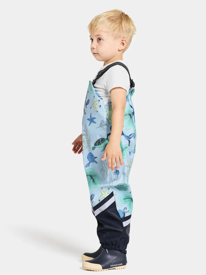 Kids Waterman Printed Set Ocean Multi Blue Didriksons Unlined Rain Set