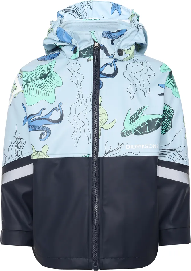 Kids Waterman Printed Set Ocean Multi Blue Didriksons Unlined Rain Set