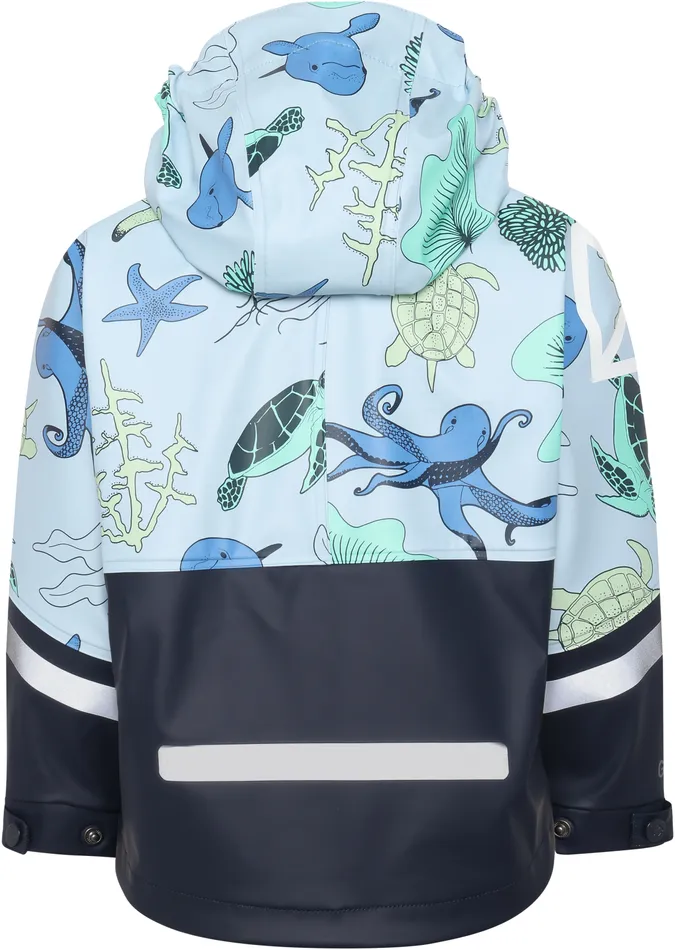 Kids Waterman Printed Set Ocean Multi Blue Didriksons Unlined Rain Set
