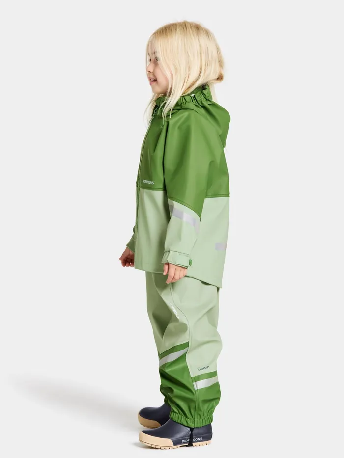 Kids Waterman Set Light Algae Green Didriksons Unlined Rain Set