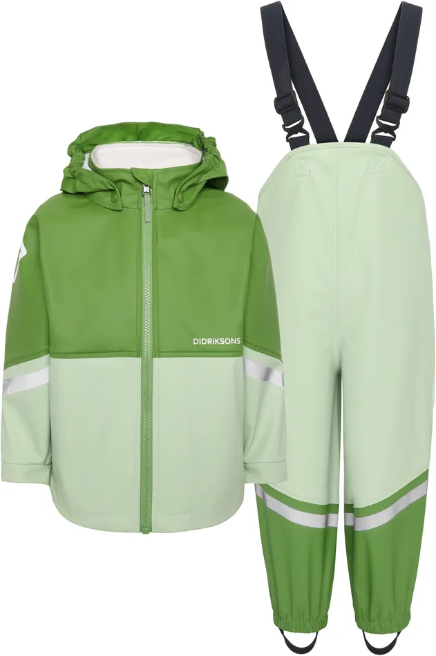 Kids Waterman Set Light Algae Green Didriksons Unlined Rain Set