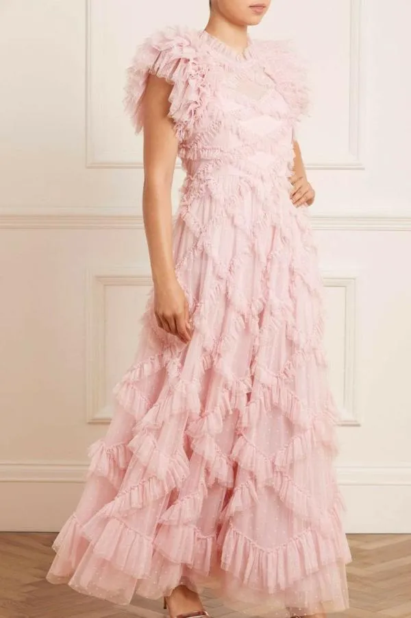KIDSWomen Needle and Thread Genevieve Ruffle Gown Pink