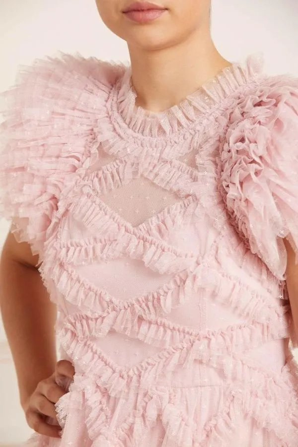 KIDSWomen Needle and Thread Genevieve Ruffle Gown Pink