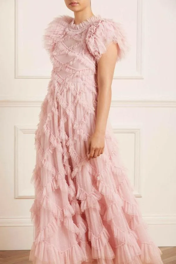 KIDSWomen Needle and Thread Genevieve Ruffle Gown Pink