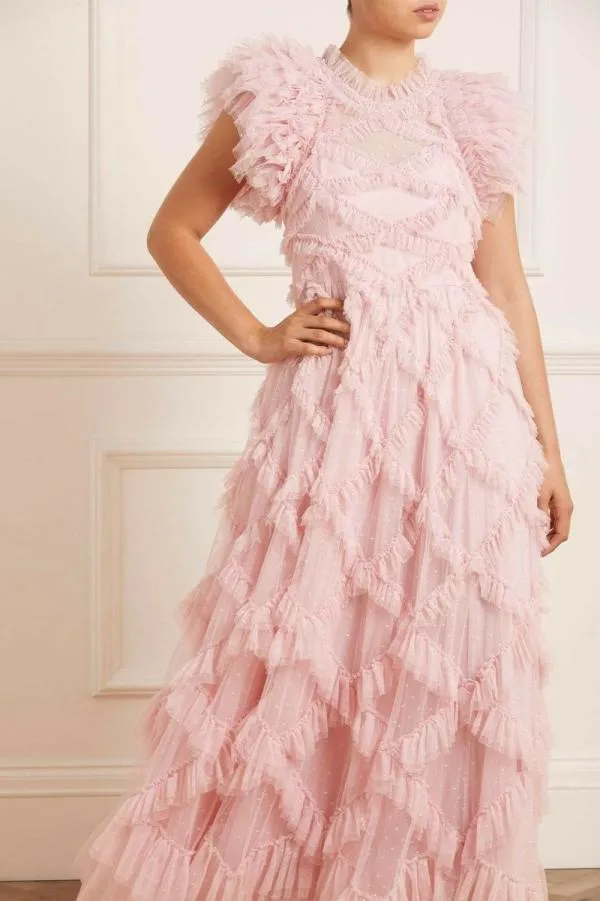 KIDSWomen Needle and Thread Genevieve Ruffle Gown Pink