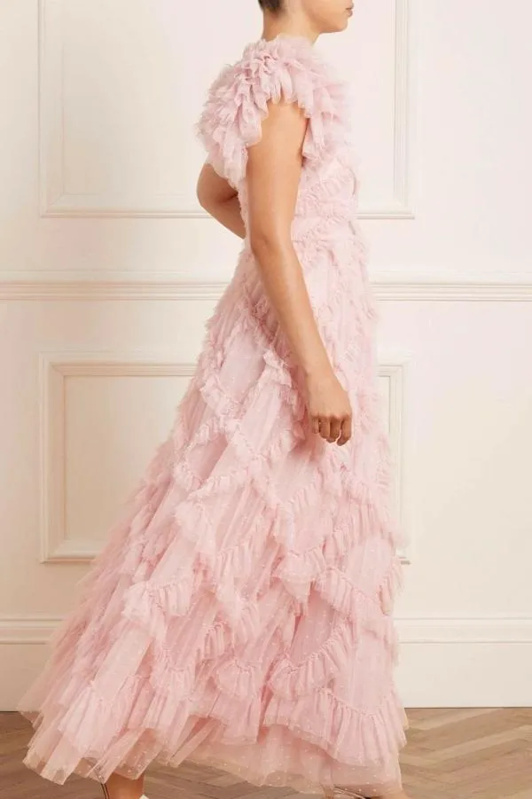 KIDSWomen Needle and Thread Genevieve Ruffle Gown Pink