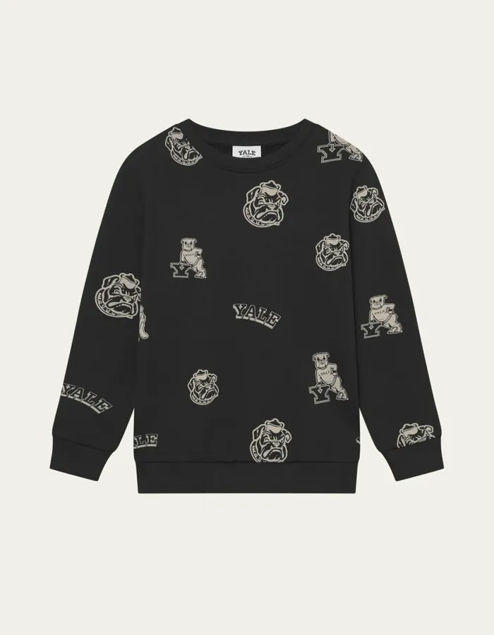 Kids Yale AOP Logo Sweatshirt KIDS 8211 BlackIvory Les Deux Yale
