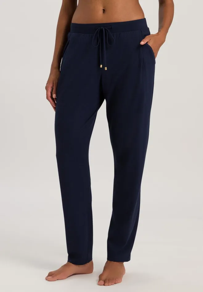 Knit Long Pant Deep Navy Women HANRO Pajama Bottoms