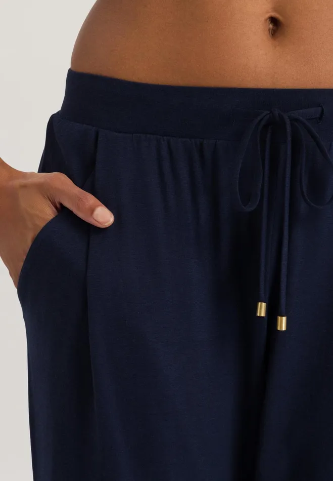Knit Long Pant Deep Navy Women HANRO Pajama Bottoms