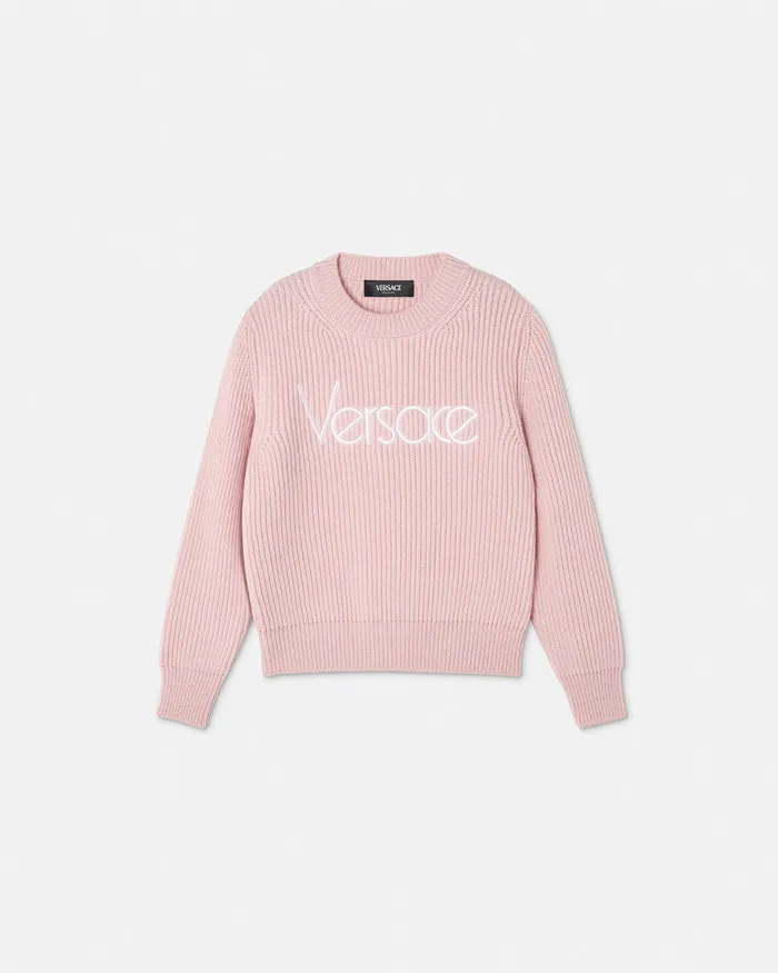 Knitwear and Sweatshirts Kids Versace 1978 ReEdition Logo Sweater Light Pink