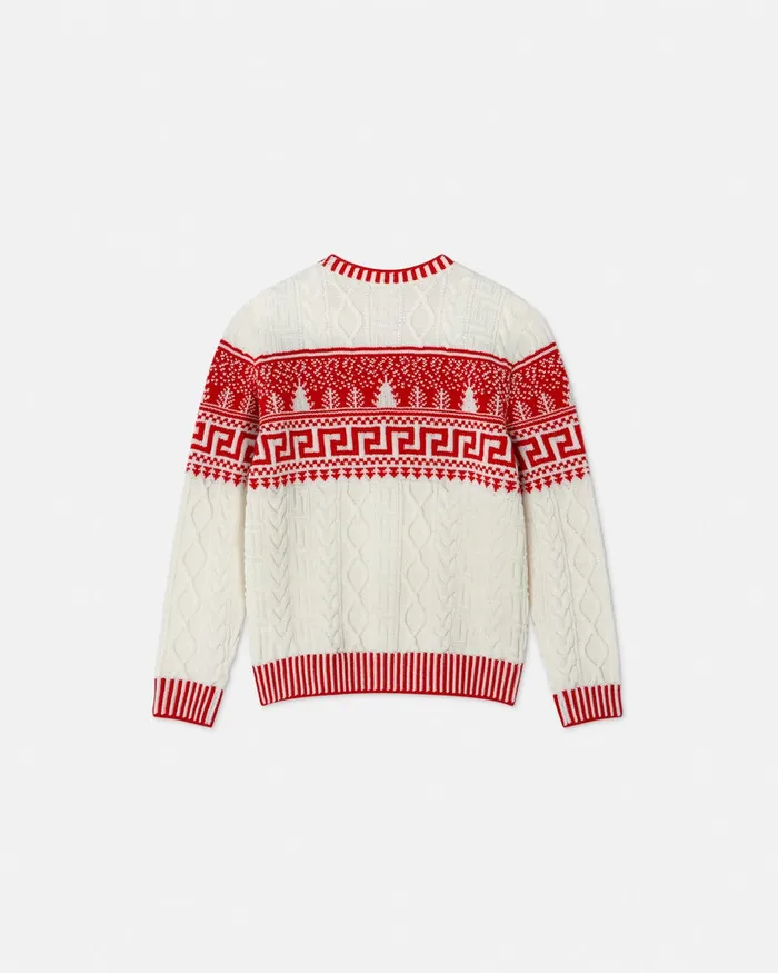 Knitwear and Sweatshirts Kids Versace Fair Isle Jacquard Knit Sweater White