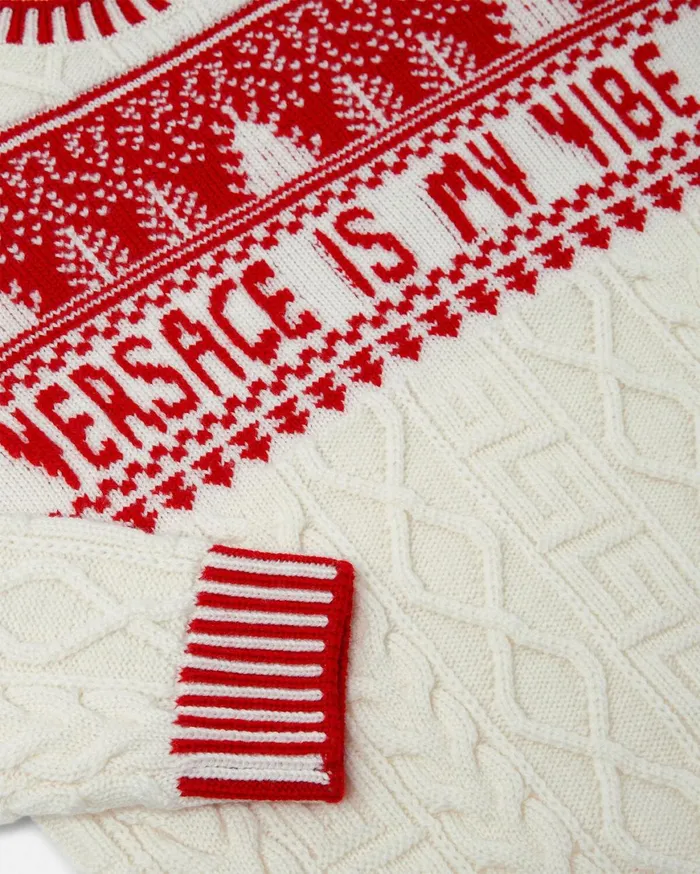 Knitwear and Sweatshirts Kids Versace Fair Isle Jacquard Knit Sweater White