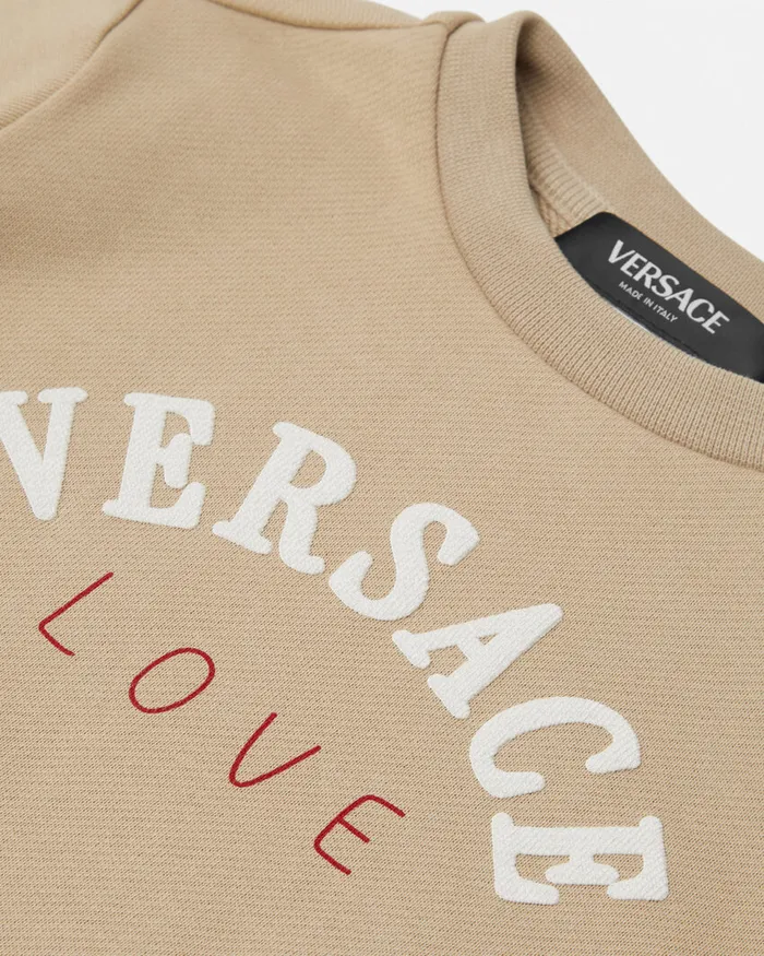 Knitwear and Sweatshirts Kids Versace Love Sweatshirt Beigeprint