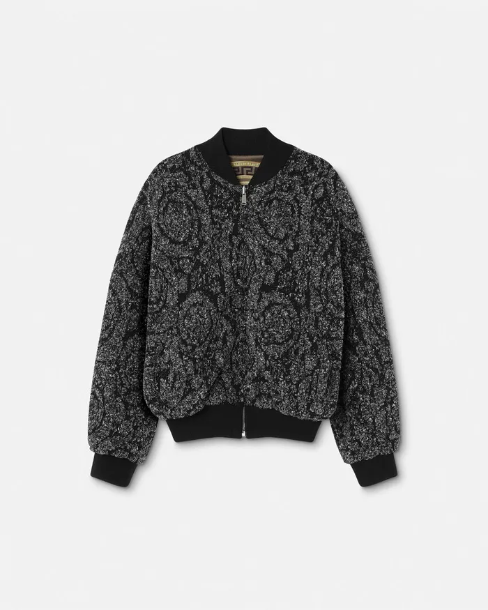 Knitwear Men Versace La Coupe Des Dieux Reversible Bomber Jacket Blacksilver