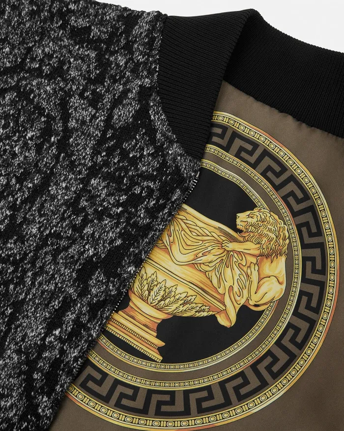 Knitwear Men Versace La Coupe Des Dieux Reversible Bomber Jacket Blacksilver