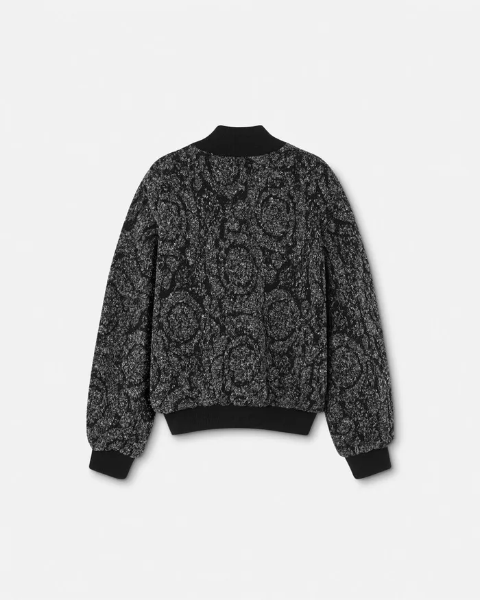 Knitwear Men Versace La Coupe Des Dieux Reversible Bomber Jacket Blacksilver