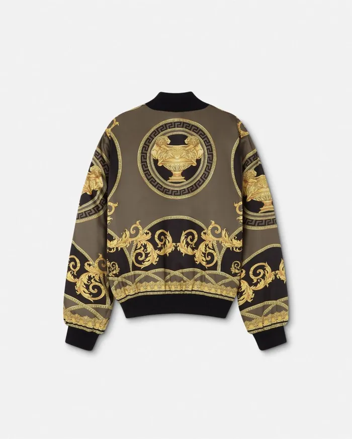 Knitwear Men Versace La Coupe Des Dieux Reversible Bomber Jacket Blacksilver