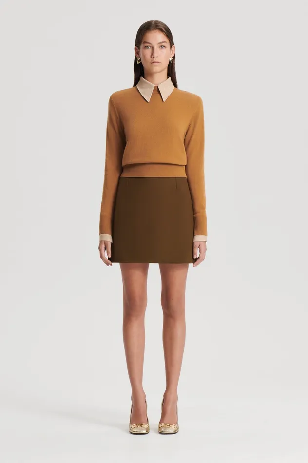 Knitwear Women FINE WOOL SWEATER CAMEL Scanlan Theodore