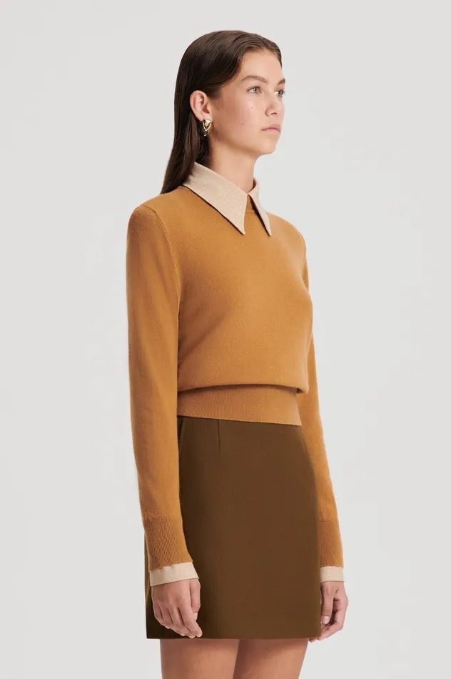 Knitwear Women FINE WOOL SWEATER CAMEL Scanlan Theodore Knitwear Women FINE WOOL SWEATER CAMEL Scanlan Theodore