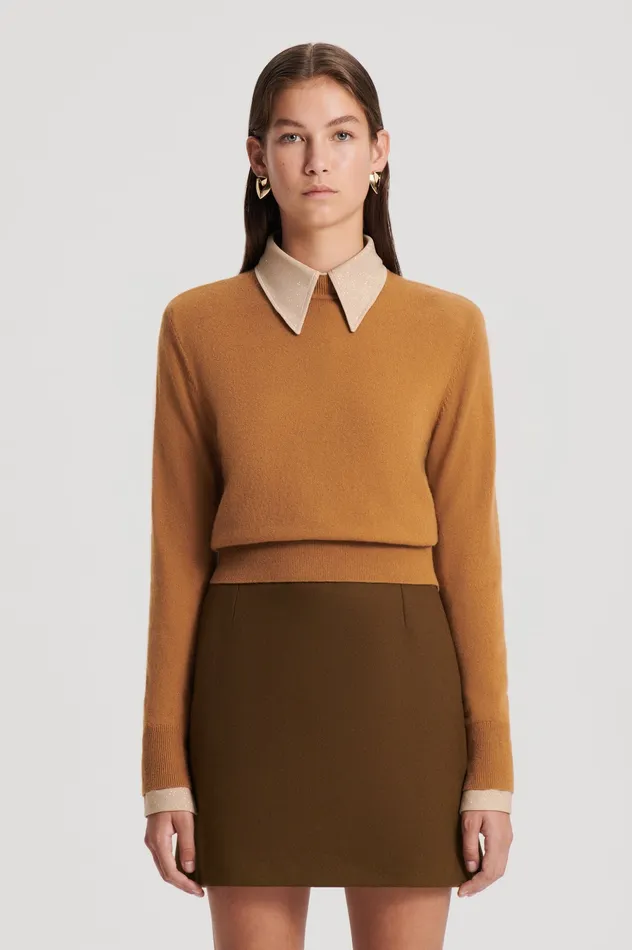 Knitwear Women FINE WOOL SWEATER CAMEL Scanlan Theodore Knitwear Women FINE WOOL SWEATER CAMEL Scanlan Theodore