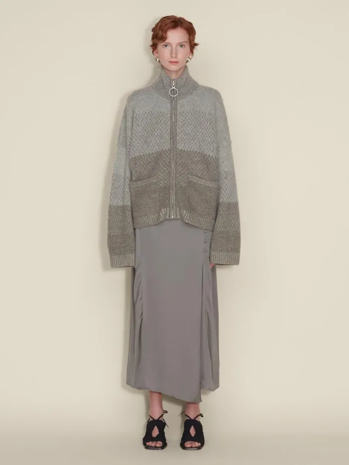 Knitwear Women Holzweiler Tine Knit Cardigan Dk Green Mix