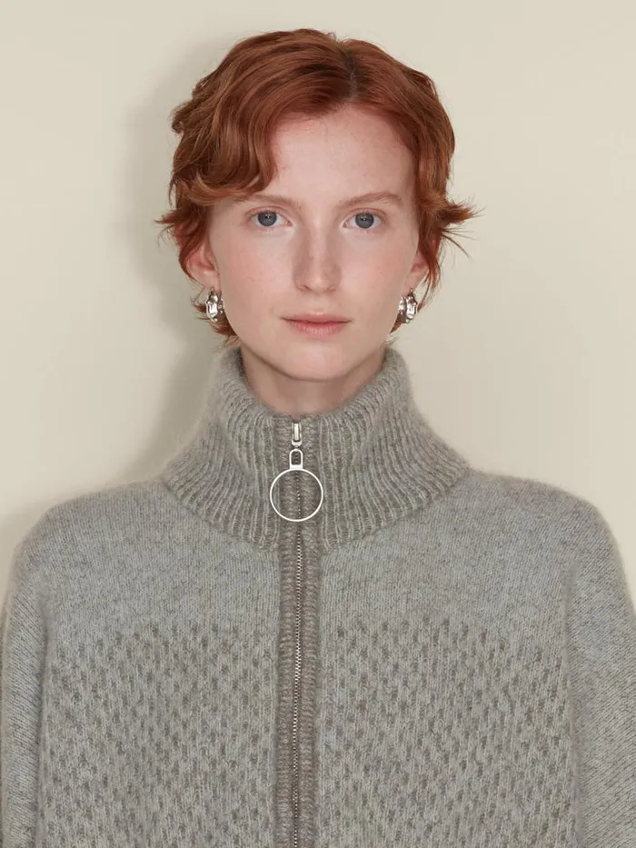 Knitwear Women Holzweiler Tine Knit Cardigan Dk Green Mix