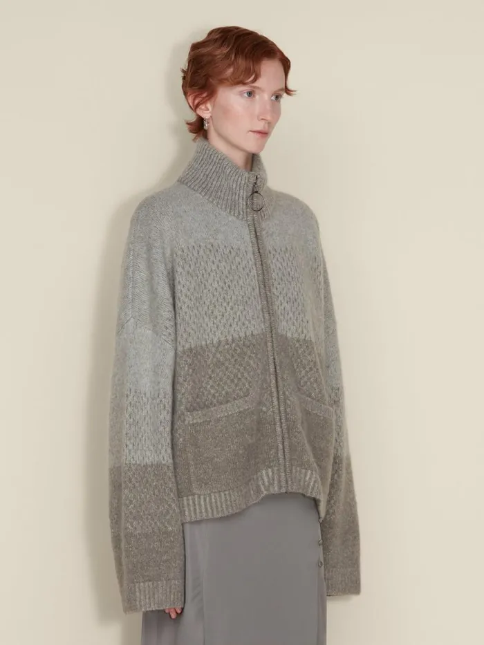 Knitwear Women Holzweiler Tine Knit Cardigan Dk Green Mix