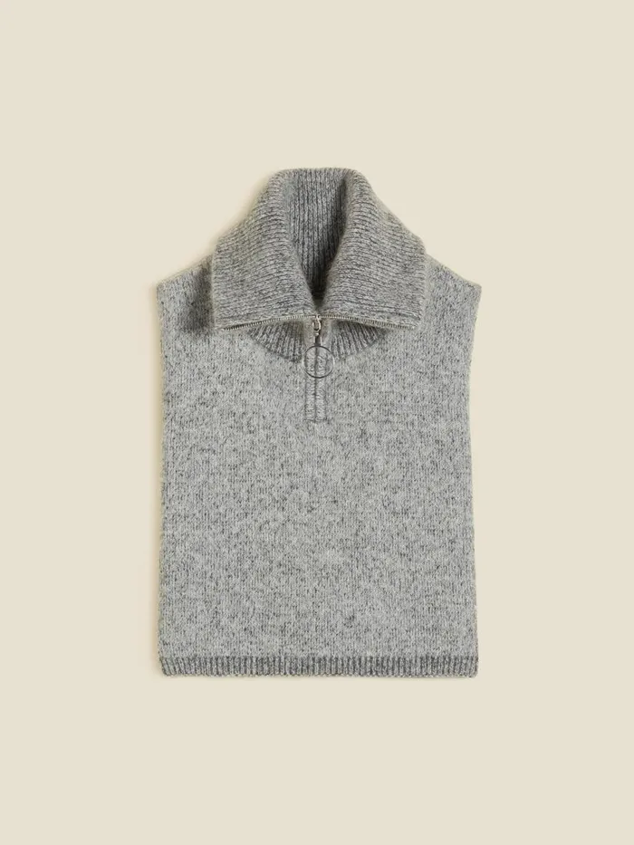 Knitwear Women Holzweiler Tine Knit Zip Bib Dk Grey Mix