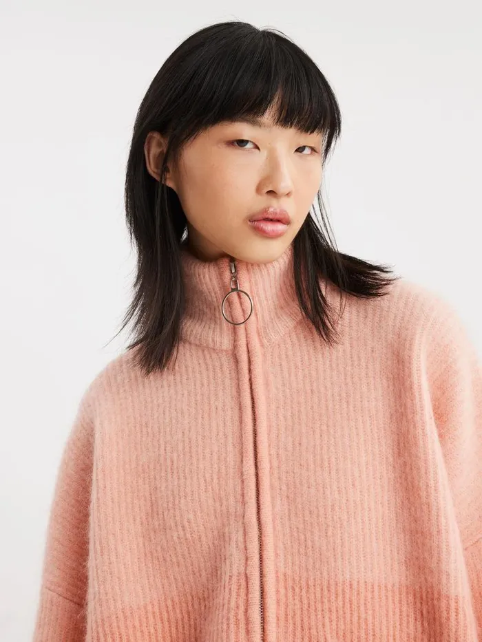Knitwear Women Holzweiler Tine Rib Cardigan Lt Pink Mix