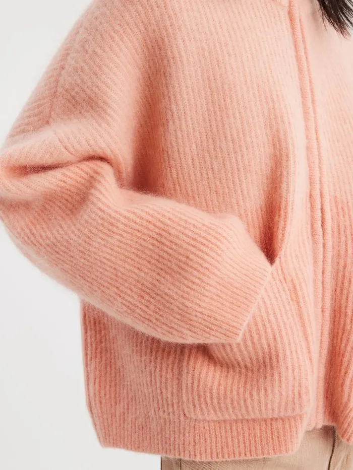 Knitwear Women Holzweiler Tine Rib Cardigan Lt Pink Mix