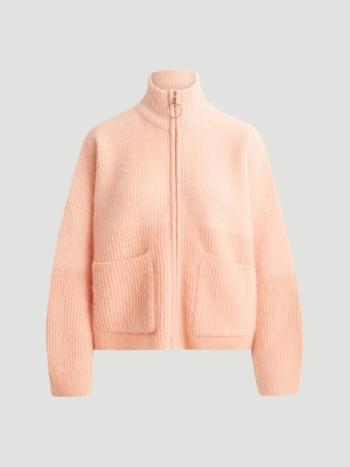 Knitwear Women Holzweiler Tine Rib Cardigan Lt Pink Mix