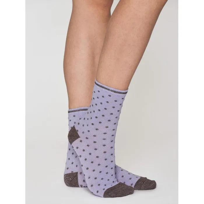 KnowledgeCotton Apparel Accessories 2 Pack Lurex Glitter Dot Socks Purple 8211 Women KnowledgeCotton Apparel Accessories 2 Pack Lurex Glitter Dot Socks Purple 8211 Women