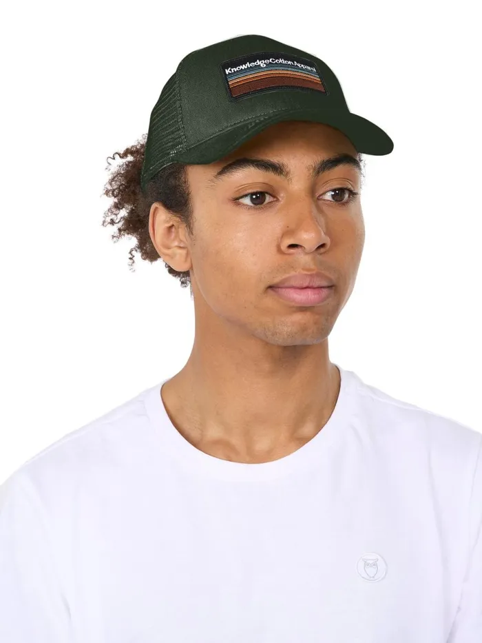 KnowledgeCotton Apparel Accessories Badge Twill Trucker Cap Forrest Night 8211 Women KnowledgeCotton Apparel Accessories Badge Twill Trucker Cap Forrest Night 8211 Women