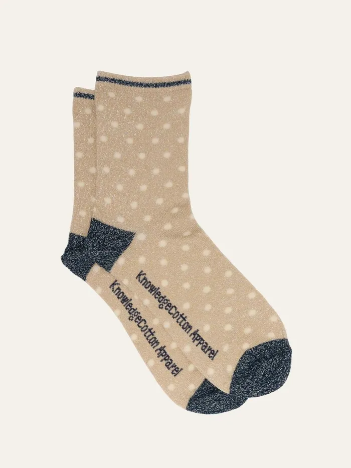 KnowledgeCotton Apparel Accessories Single Pack Lurex Glitter Dot Socks Safari 8211 Women