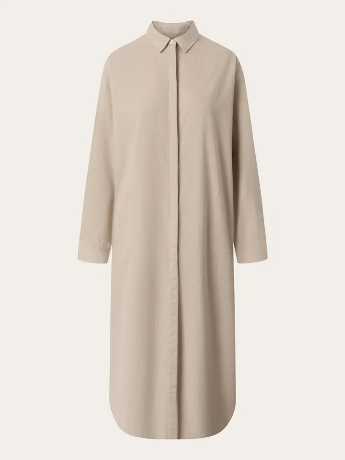 KnowledgeCotton Apparel Dresses And Skirts Corduroy Shirt Dress Light Feather Gray 8211 Women KnowledgeCotton Apparel Dresses And Skirts Corduroy Shirt Dress Light Feather Gray 8211 Women