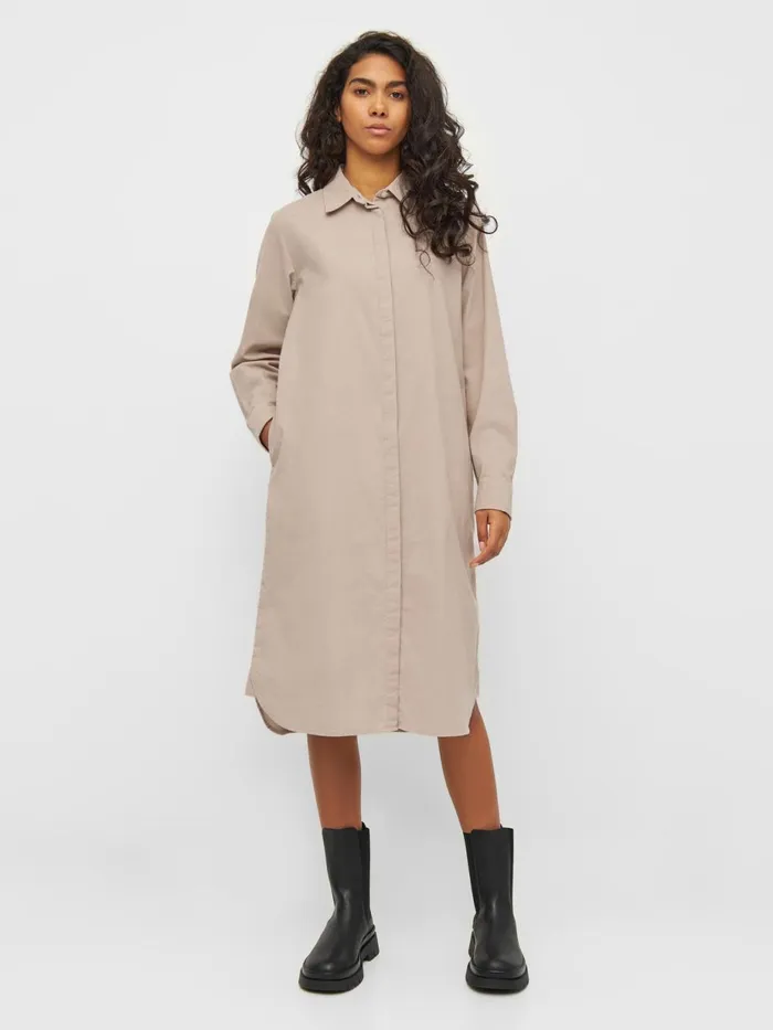 KnowledgeCotton Apparel Dresses And Skirts Corduroy Shirt Dress Light Feather Gray 8211 Women KnowledgeCotton Apparel Dresses And Skirts Corduroy Shirt Dress Light Feather Gray 8211 Women