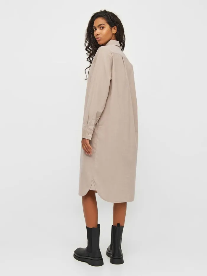 KnowledgeCotton Apparel Dresses And Skirts Corduroy Shirt Dress Light Feather Gray 8211 Women KnowledgeCotton Apparel Dresses And Skirts Corduroy Shirt Dress Light Feather Gray 8211 Women