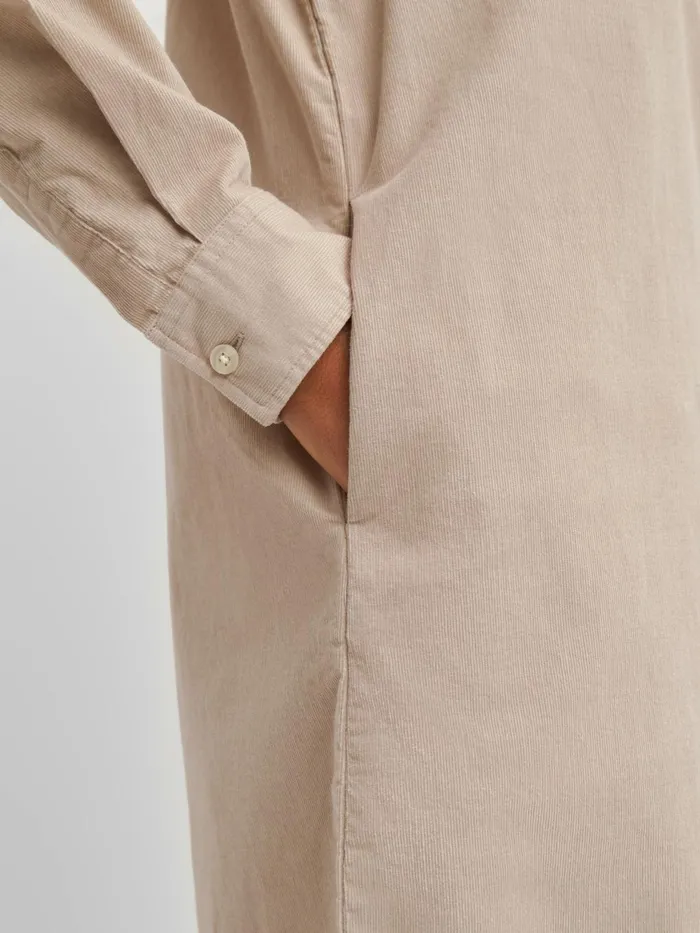 KnowledgeCotton Apparel Dresses And Skirts Corduroy Shirt Dress Light Feather Gray 8211 Women KnowledgeCotton Apparel Dresses And Skirts Corduroy Shirt Dress Light Feather Gray 8211 Women
