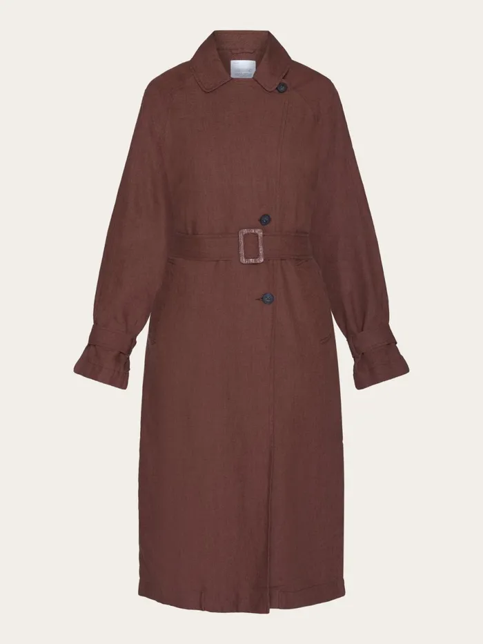 KnowledgeCotton Apparel Jackets And Coats Linen Trenchcoat Gotsvegan 8211 Women