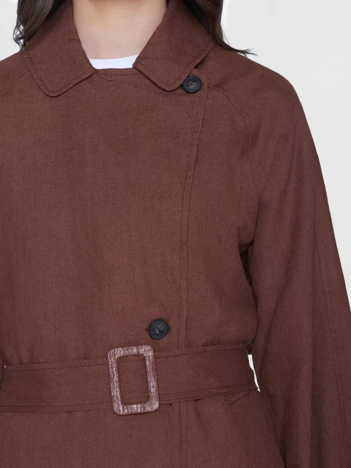 KnowledgeCotton Apparel Jackets And Coats Linen Trenchcoat Gotsvegan 8211 Women KnowledgeCotton Apparel Jackets And Coats Linen Trenchcoat Gotsvegan 8211 Women