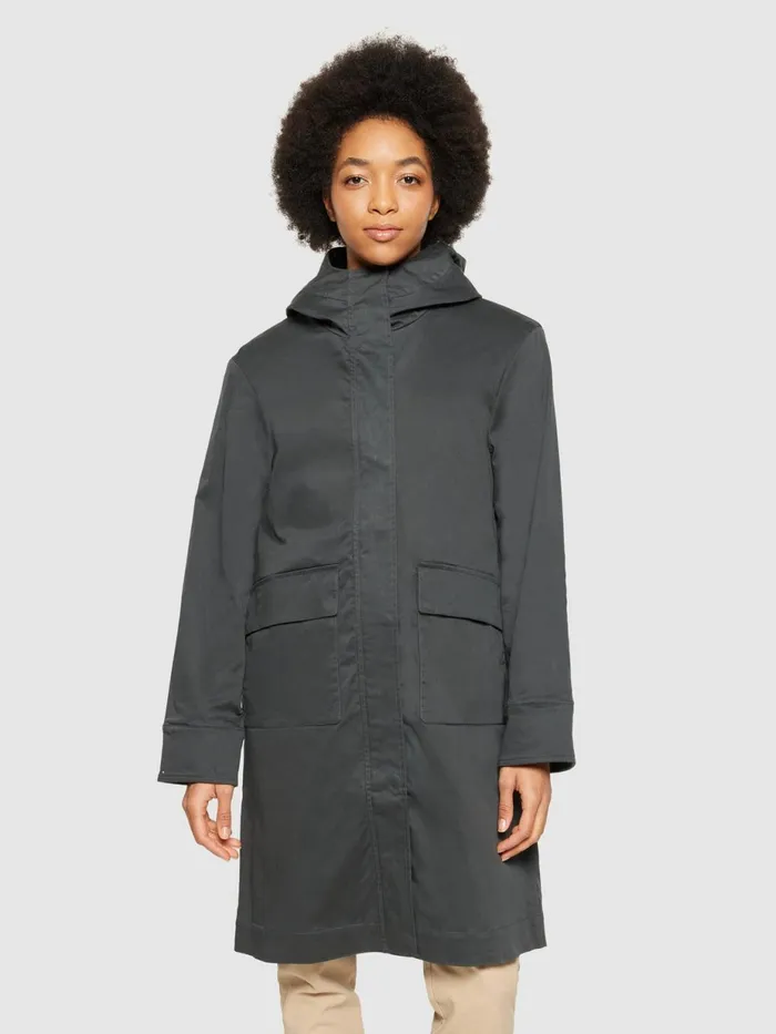 KnowledgeCotton Apparel Jackets And Coats WAXED CANVAS Parka Jacket Gots 8211 Women KnowledgeCotton Apparel Jackets And Coats WAXED CANVAS Parka Jacket Gots 8211 Women